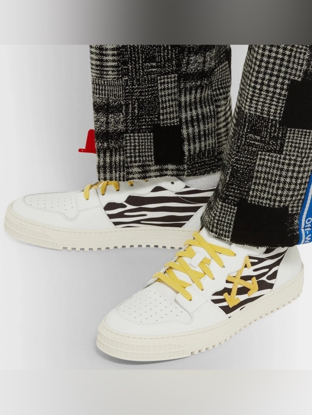 Off-White 3.0 Polo Zebra Print Canvas Leather Suede Sneakers Limited Edition